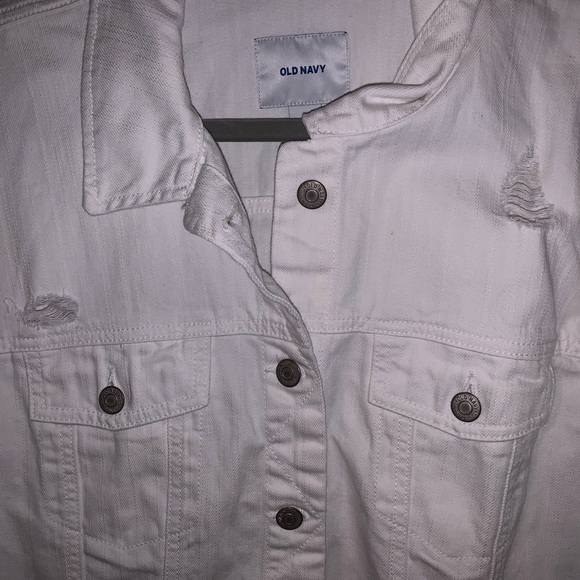Distressed White Denim Jacket (Size XXL) - Picture 3 of 4
